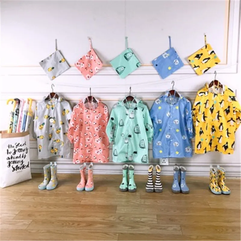 New-Kids-cartoon-Waterproof-Rain-Coat-Polyester-Boys-Clothes-Cute-Girls-Jacket-Coat-Children-s-schoolbag
