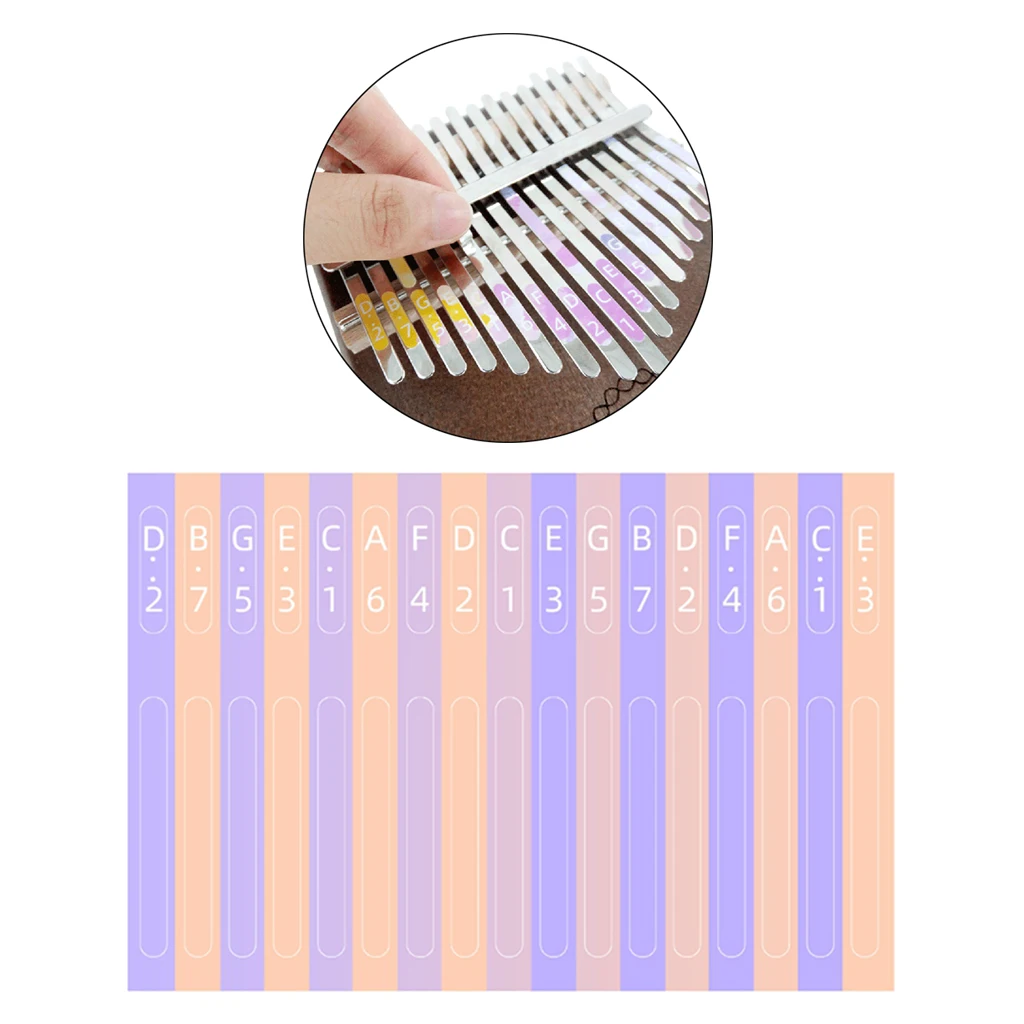 Kalimba Scale 17 Key Sticker Kalimba Thumb Piano Finger Percussion Parts Accs for Beginner Learner Musical Gift