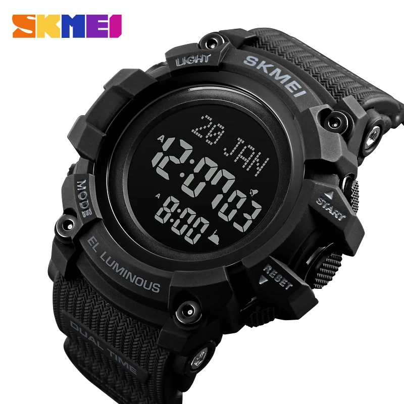 

SKMEI Qibla Digital Watch Men Bookmark Language Selection Muslim Wristwatches Pilgrimage Time Reminder Watches For Islamic 1680