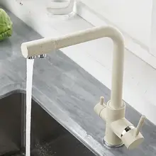 Kitchen Filtered Faucet balck with Dot Brass Purifier Faucet Dual Sprayer Drinking Water Tap Vessel Sink Mixer Tap Torneira