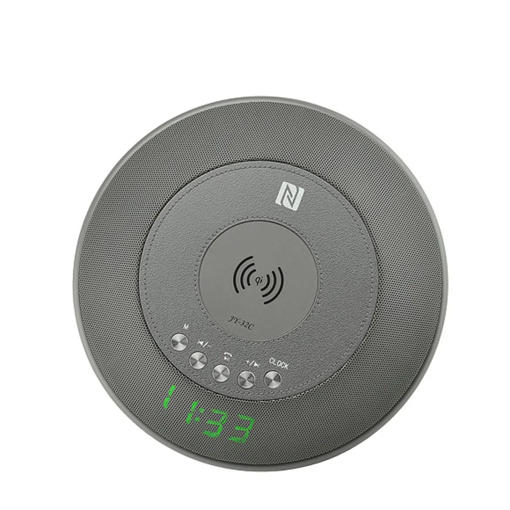 Беспроводной Bluetooth Динамик QI Беспроводной Зарядное устройство с FM радио NFC будильник для iPhone samsung QJY99