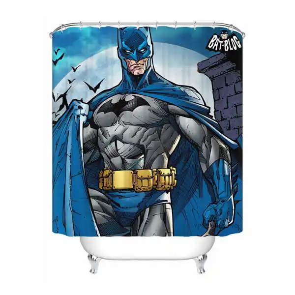 Shower Curtain Пользовательские водонепроницаемый Душ занавес Бэтмен против Супермена печатных ванной комнаты декор различных размеров#180320-02-254 - Цвет: Shower Curtain