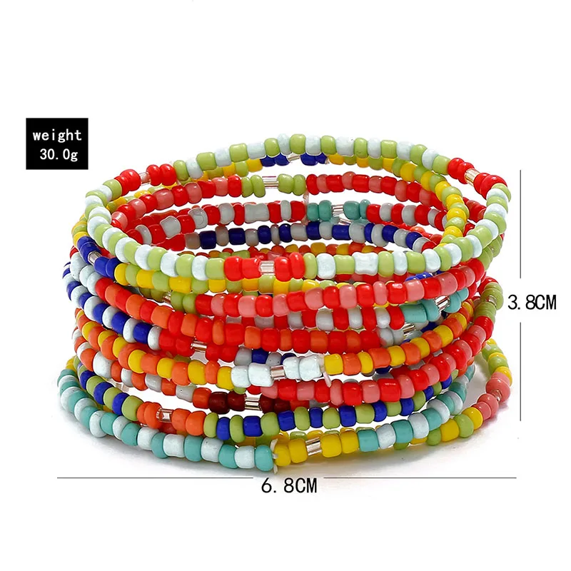 12 teile/satz Handgemachte Bunte Perlen Armbänder für Frauen Bunte Ethnische Afrika Perlen Armbänder Set Boho Braclets Zubehör Mädchen – Detail 5