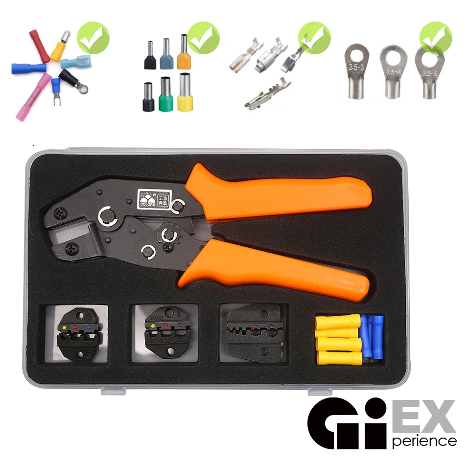 

Crimp Pliers Multiple Crimping Dies Set Wire Dupont Terminals Tools Electrician Connector Multitool (Gift Some Wire Terminal)