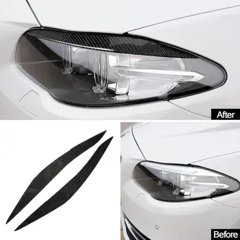 

High Quality Real Carbon Fiber Front Headlight Cover Eyelid Eyebrow For BMW 5 Series F10 2011-2017 Car Accessories