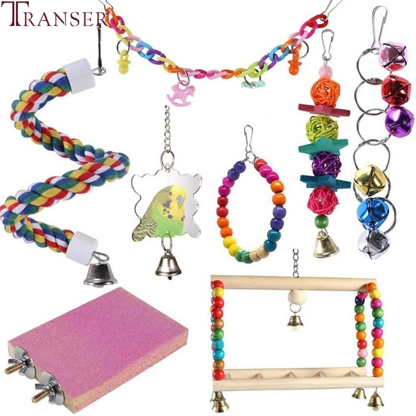Transer 8 шт./лот игрушки для домашних животных птицы красочные деревянные бусины