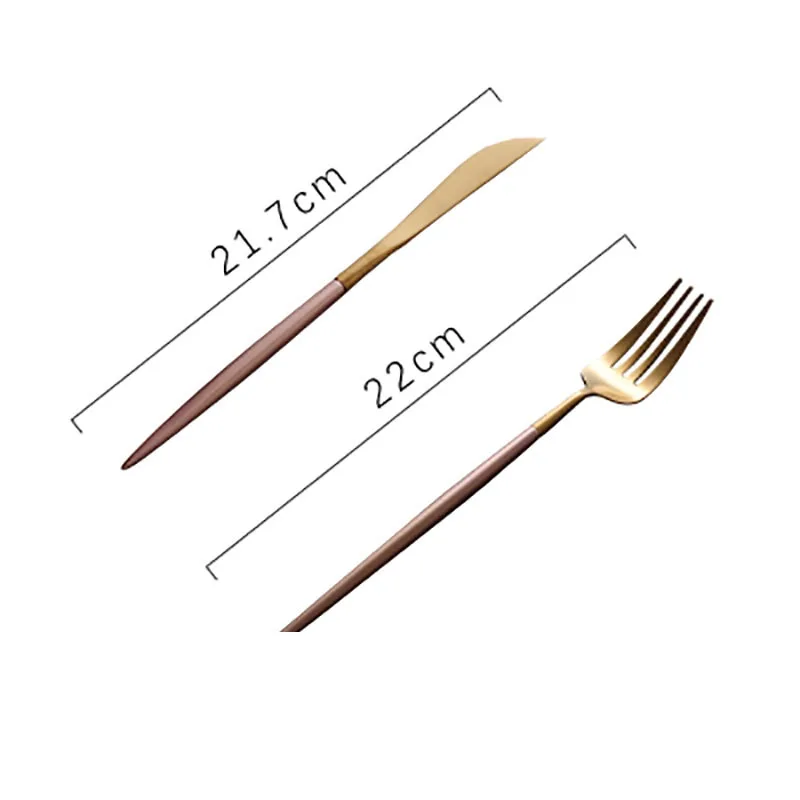 style10 Столовая ложка Flatware нержавеющая сталь Розовое золото кухонная вилка ложка нож набор черных столовых приборов Cuilleres a кафе дома 60F010 - Цвет: style10