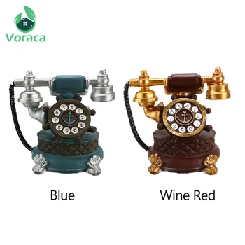 

Vintage Retro Box Decoration Telephone Phone Miniatures Home Decoration Craft Art Piggy Bank Decorating Coin Box Figurine