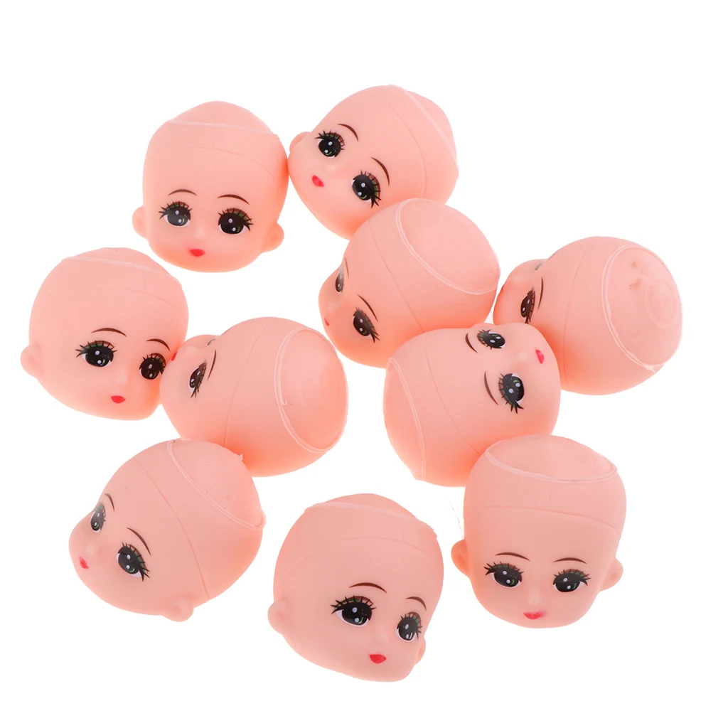 10pcs Mini Baby Heads Mold for 5inch Bathing Doll Custom Making Body Parts Key Chains Doll Custom