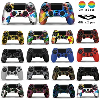 

Soft Silicone Gel Rubber Skin Cover For SONY Playstation 4 Controller Silicone Analog For PS4 Pro Gamepad LED Light Bar Sticker