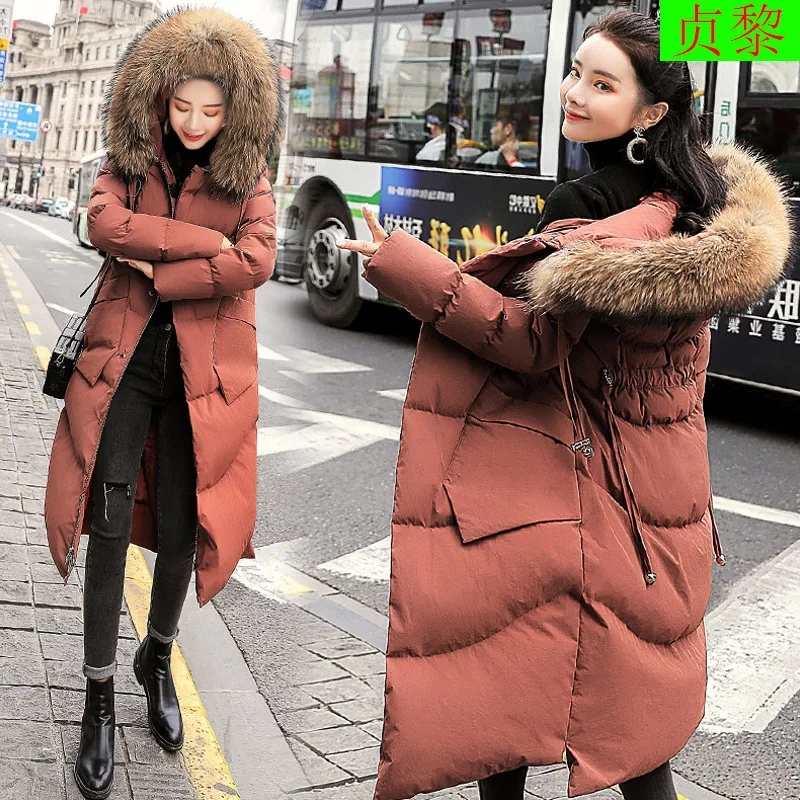 

Winter Cotton-padded Clothes Women's 2018 Winter New Style Korean-style Slim Fit Explicit Lanky over-the-Knee Cotton Coat Thick