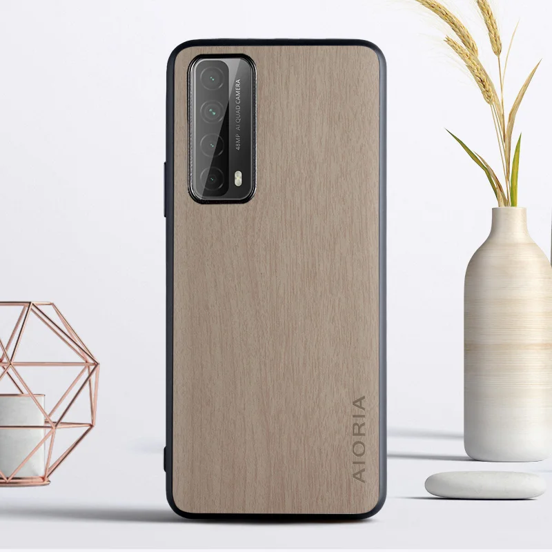 Чехол под дерево для Huawei P smart 2021 мягкие ТПУ Силиконовые и деревянные чехлы из