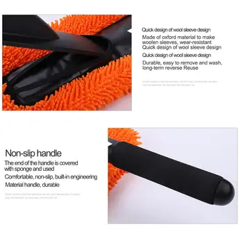 

Vehemo Mop for Wax Drag Tire Brush Car Wheel Brush Car Wash Brush Detailing Dust Removal Anti-Scratch Lint Free Cleaning