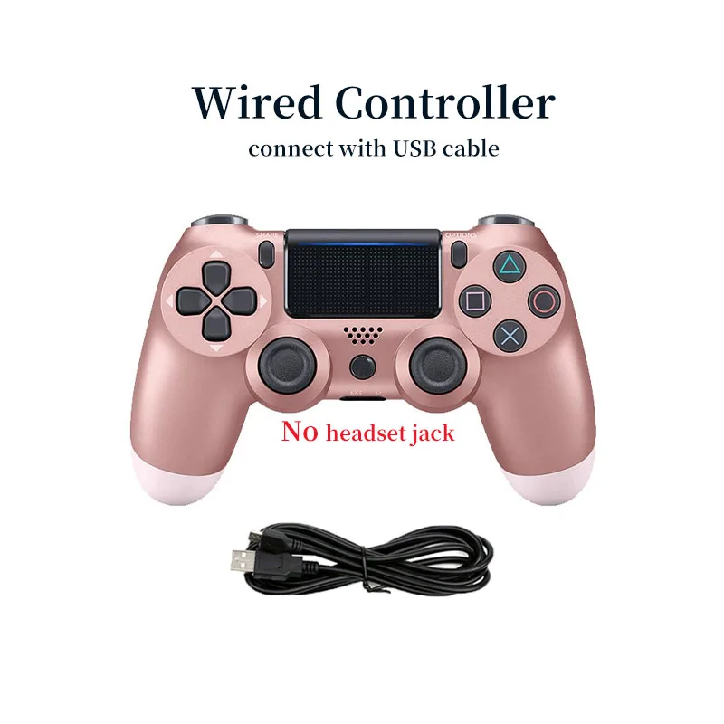 ROSE GOLD TYPE 2 USB проводной контроллер для PS4 Геймпад для Play Station 4 контроллер для Dualshock 4 геймпад для PS4 консоли с двойной вибрацией - Цвет: ROSE GOLD TYPE 2