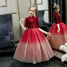 Платье с цветочным рисунком; Одежда для девочек; праздничное длинное платье принцессы; Детские платья для девочек; Свадебная вечерняя одежда; Quinceanera Kleid