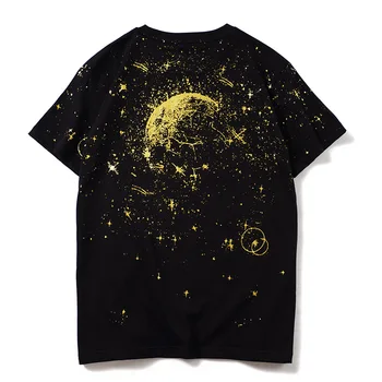 

New Novelty High 19ss Men constellation starry sky T Shirts T-Shirt Hip Hop Skateboard Street Cotton T-Shirts Tee Top kenye #BB6