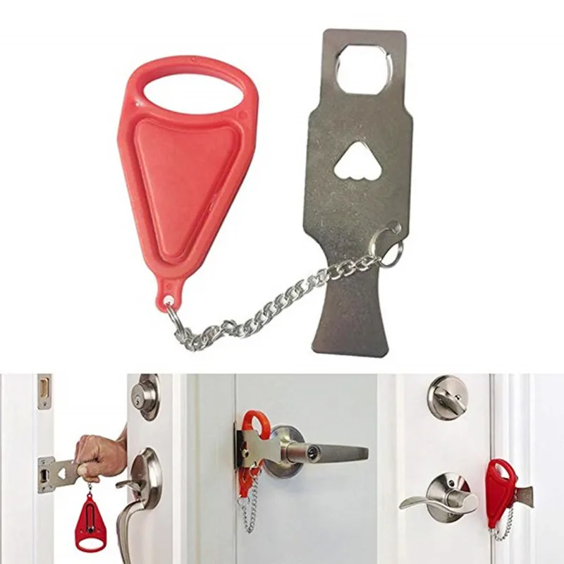 

Stainless Steel Portable Door Lock Bedroom Door Lock Prevent Unauthorized Entry Travel Door Lock