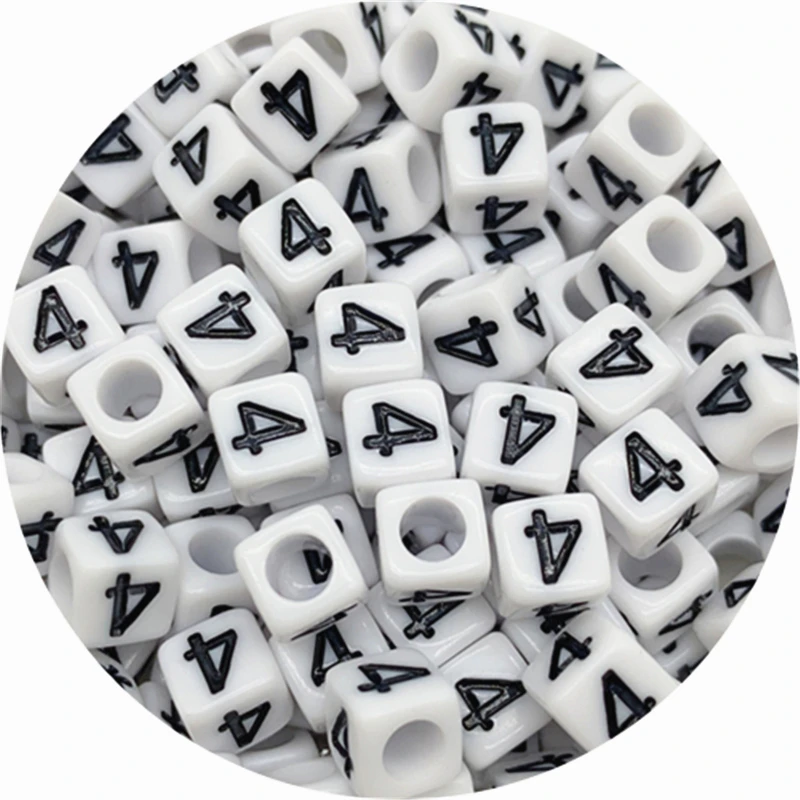 CHONGAI 100Pcs Acrylic Single Number Cube Beads For Jewelry Making DIY  Loose Beads 6X6mm