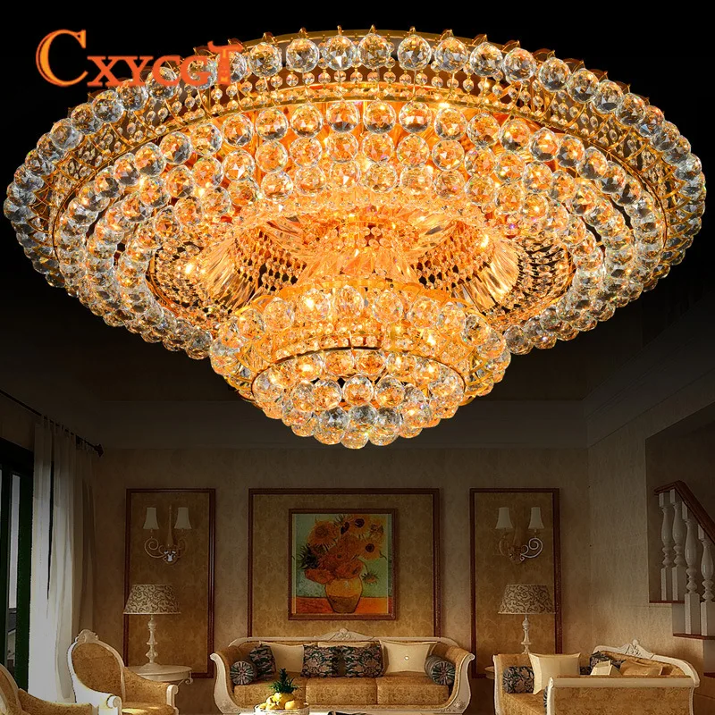 

European Modern Decorative Art Round Crystal Ceiling Light for Hotels and Living Rooms