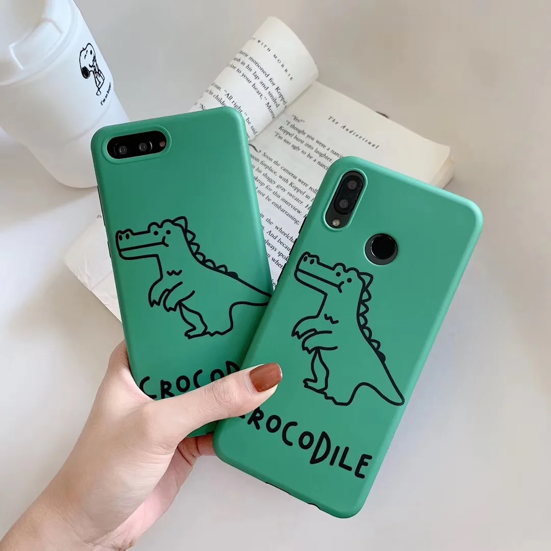 

Meachy Line Paint Dinosaur Phone Case For Huawei P20 P30 Pro Mate 20 Mate20 Pro Honor10 Soft Silicone Cute Cartoon Case Cover