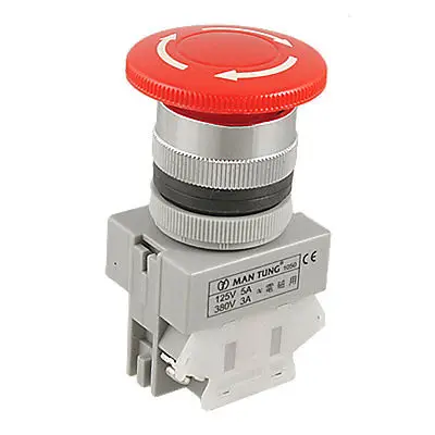 

1 NC N/C Red Sign Mushroom Push Button Emergency Stop Switch 2 Screw Terminals