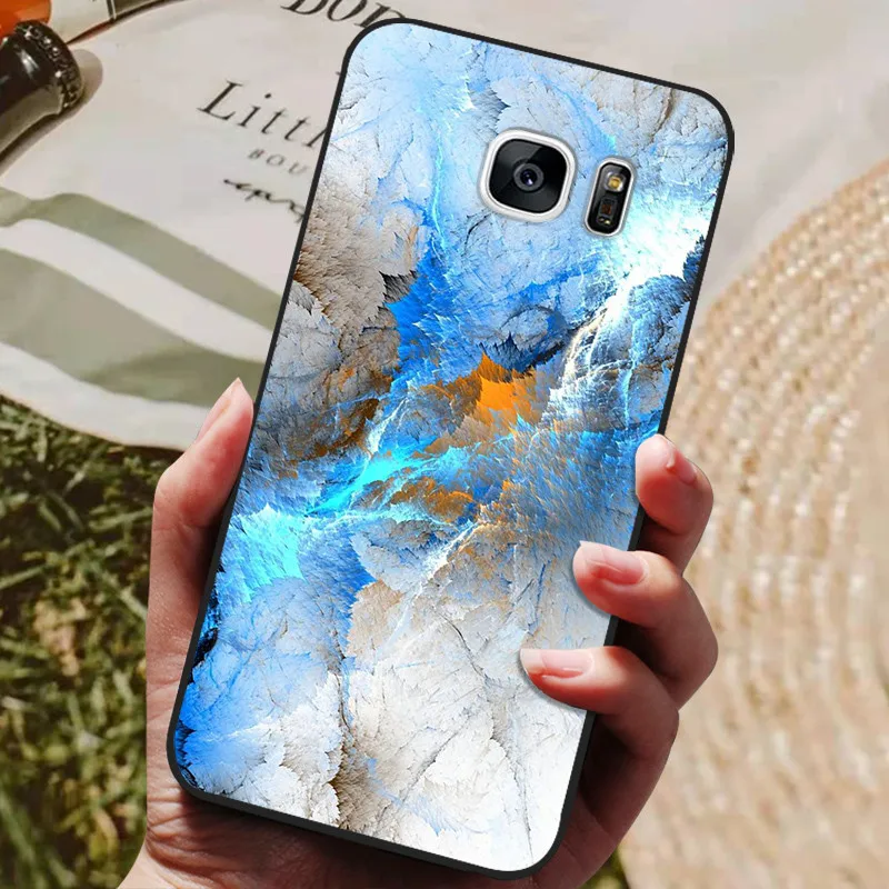 glass flip cover For Samsung Galaxy S7 Edge Silicone Case Cute Pattern Soft TPU Phone Cover For Samsung Galaxy S6 S7 S 7 Edge Back Cover Bumper phone carrying case