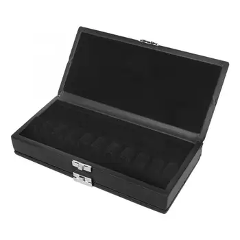 

Flute Musical Box 2-Layer Black Leather Reed Case for 20 Reeds Moisture-Proof Box Musical Instrument Accessories