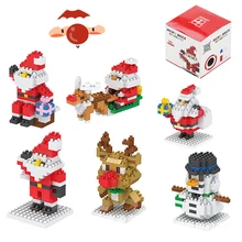 

Mini Christmas Series Diamond Building Blocks DIY Snowman Elk Santa Claus Model Assembled Toy Bricks Children's Christmas Gifts