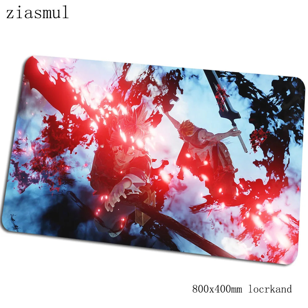 Черный с узором клевера коврик для мыши 80x40 см игровой коврик для мыши с изображением аниме высокого качества офисный ноутбук с алюминиевым корпусом стол коврик HD печати padmouse игры pc gamer коврики - Цвет: Size 800x400x2mm