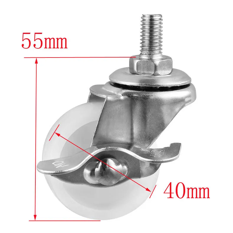 В настоящее время доступны 1,5-дюймовые белые Pp винтовые Тормозные колеса M6 Pct Винтовые универсальные ролики диаметр 40 мм полка для хранения маленькие колеса