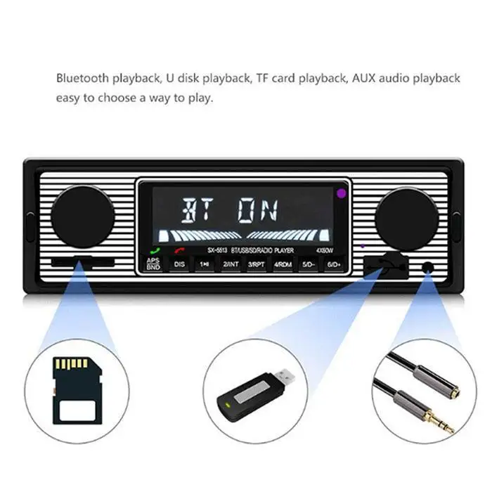 Автомобильный Bluetooth MP3-плеер цифровой радио 178x50x125 мм FM стерео как изображение радио DC12V 87,5-108 МГц
