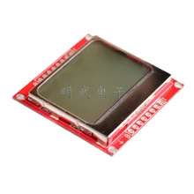 Módulo lcd display monitor branco backlight adaptador pcb 84*48 84x84 5110 tela para arduino