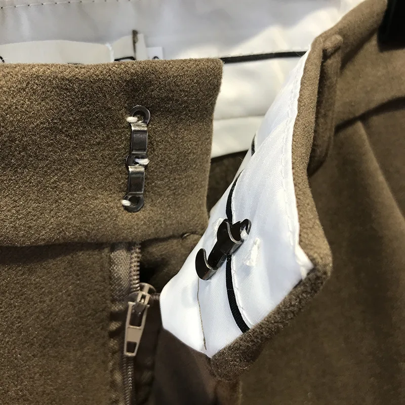 Mooirue Весна Зима Pantalon для женщин Рабочая Высокая талия шерстяные теплые свободные Высокая талия Дамы Pantalon низ