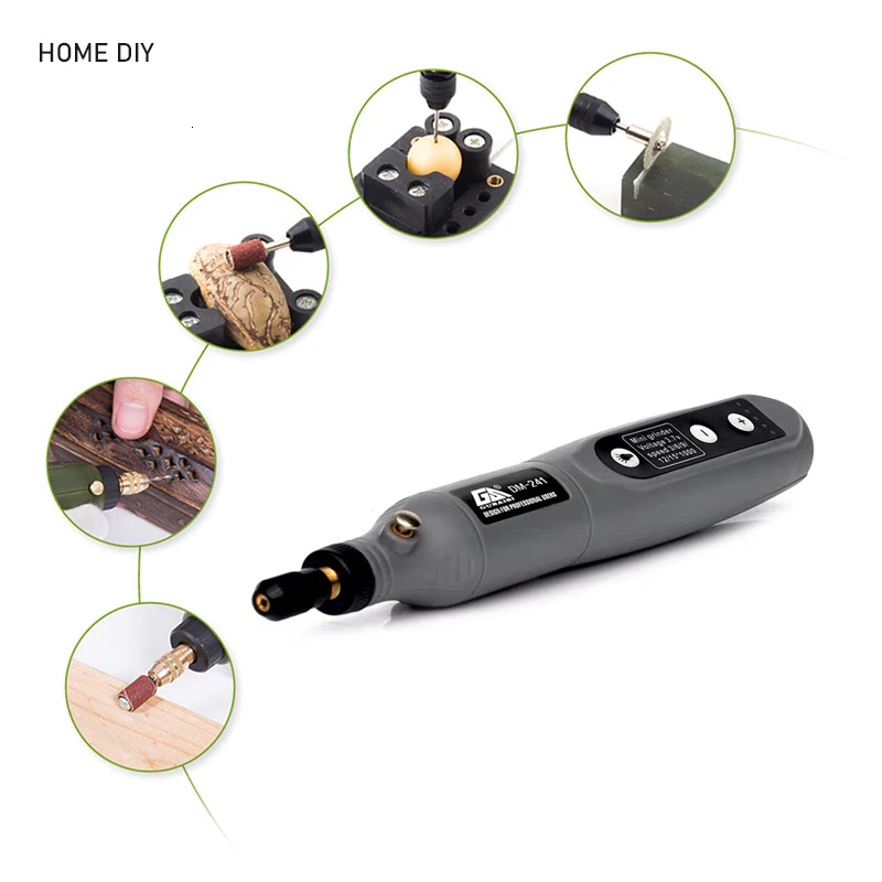 Mini Electric Grinder Set Cordless Drill Rotary Tool Wood Carving Pen for Milling Engraving 3.6V USB Charger LED Working Light carving tool electric engraving pen milling cutter tools