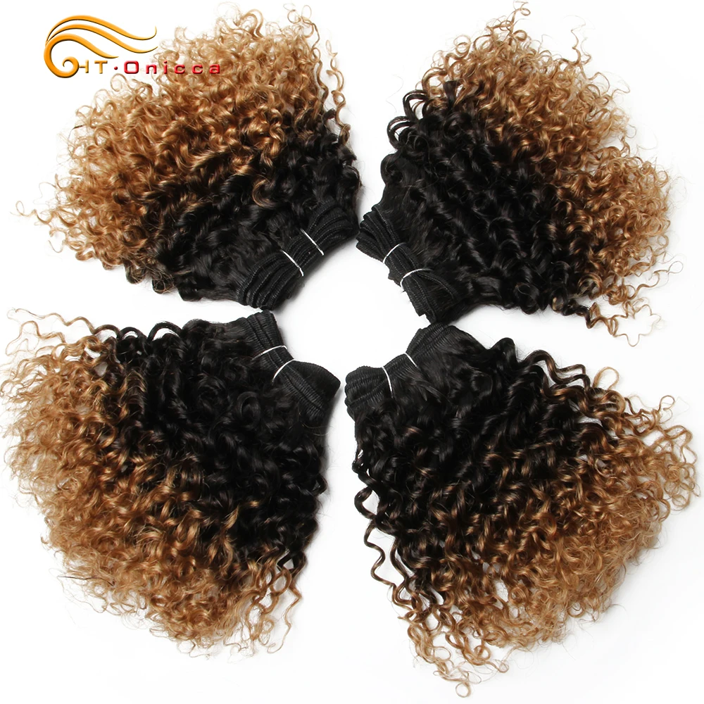 Бразильские Надувные вьющиеся волосы пряди 8 дюймов человеческие волосы для наращивания 6 Пряди Remy Funmi Hair Flexi Pixie Pissy богемные локоны