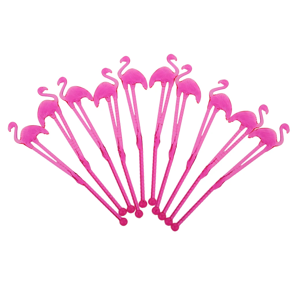 Set of 10 Flamingo Cocktail Drink Stirring Barware Swizzle sticks | Дом и сад