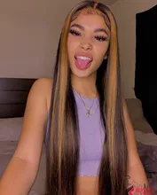 Uwigs 28 30 pulgadas #4/27 destacar de pelucas de cabello humano 13x4 Ombre hueso recto peluca con malla frontal pelucas de cabello humano para las mujeres negras