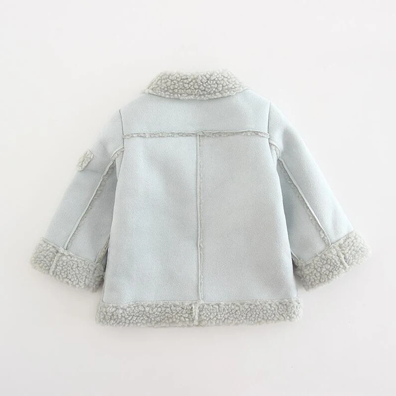 Новое зимнее пальто из овечьей шерсти для маленьких девочек Теплая мужская косуха Одежда для маленьких детей модная повседневная детская плотная верхняя одежда