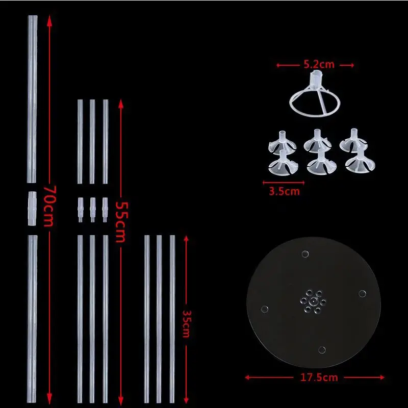 7 трубок подставка для воздушных шаров держатель для шарика Колонка хром воздушный шар "Конфетти" детский душ Дети День Рождения Вечеринка свадебные украшения поставки