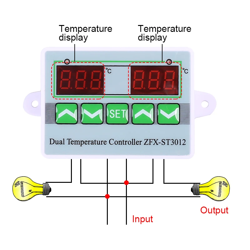 STC-3008 Dual Digital Temperature Controller Two Relay Output 12V 24V 220V Thermoregulator Thermostat Heater Cooler dual probe digital temperature controller digital thermostat