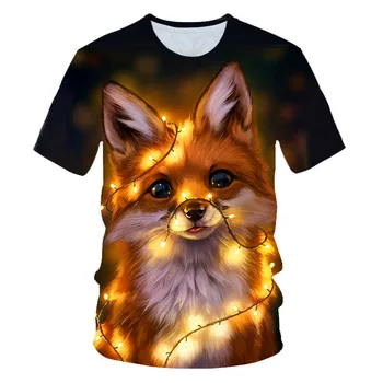 

3D printed animal fox T shirts summer for Men Women high quality Funny tshirt casual short sleeves