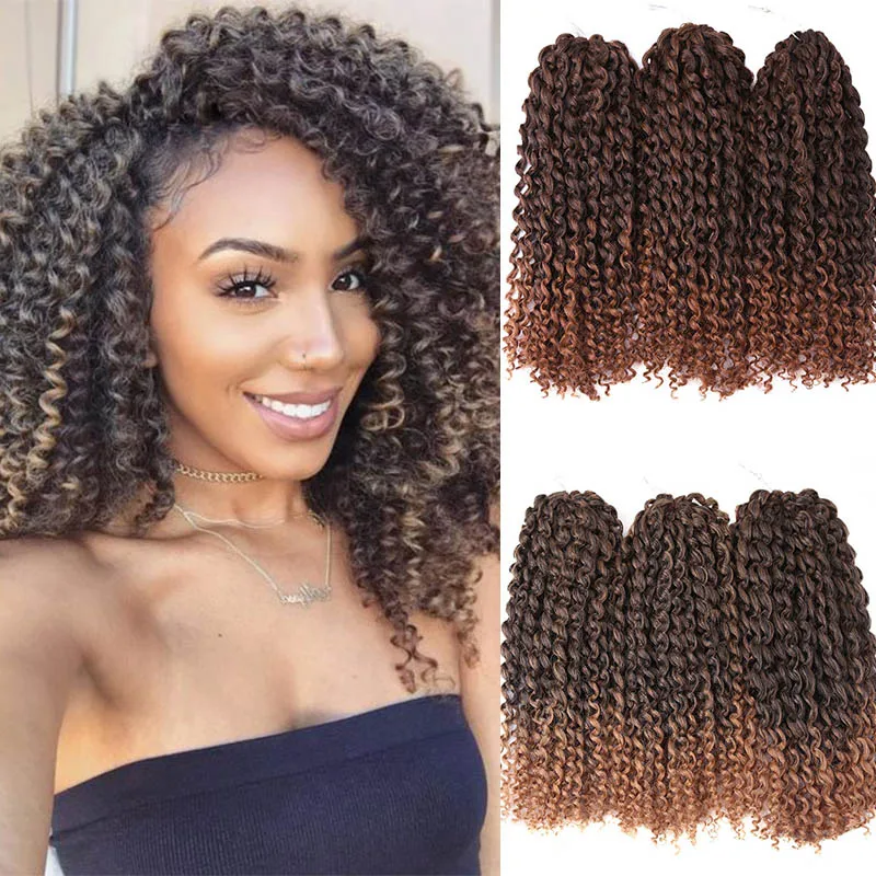 Synthetic Afro Kinky Twist Crochet Braids Bohemian Curly Braiding