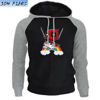 

DEADPOOL Cartoon Funny Hoodies For Men 2019 Autumn Winter Raglan Sleeve Sweatshirt Hip Hop Men's Hoodie Brand Tracksuit Hoody