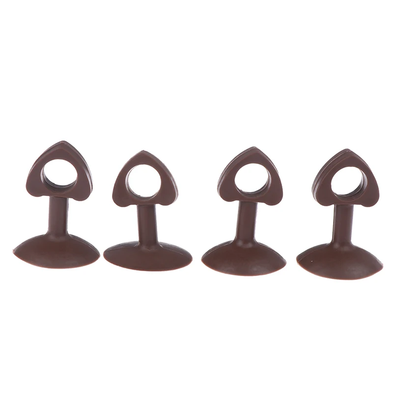 4Pcs/set New Hot Door Handle Silicone Anti Collision Sucker Door Protection Pad Silencer - Цвет: Brown