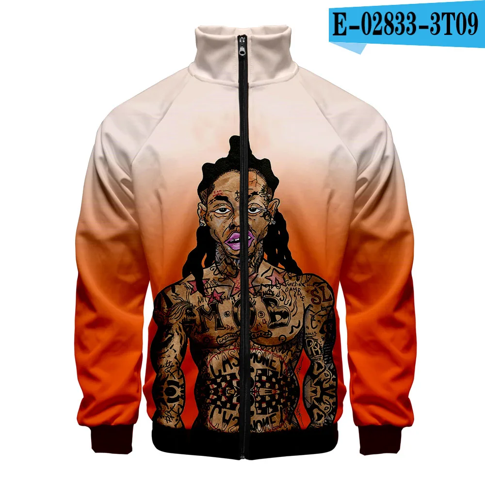 Pictured Стиль Lil Wayne 3D печать женская и мужская повседневная одежда горячая распродажа тонкий теплый и удобный весенний воротник на молнии - Цвет: Pictured