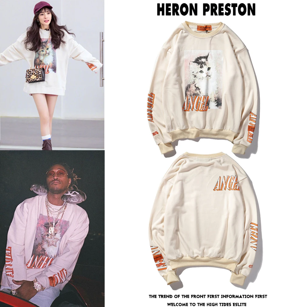

Heron Preston Hoodies Men Women Oversized Cat Stranger Things Streetwear Stripe Heron Preston Sweatshirts Hoodie Long Coat