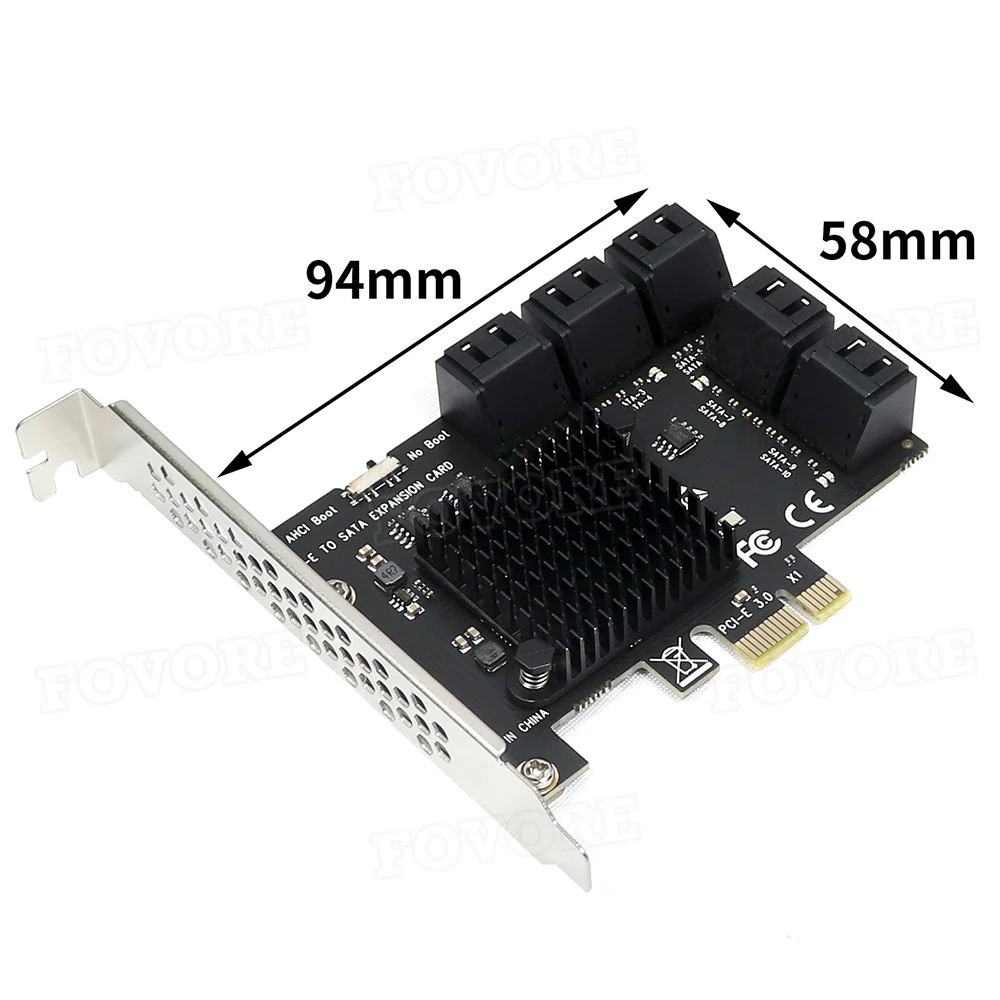 PCI express to 10 Port SATA Controller SATA 3 III 3.0 6Gbps to PCI-e x1 Card Adapter PCIe SATA3 Expansion Riser Card For Windows ssd adapter card pcie adapter card pcie expansion card pcie usb adapter card