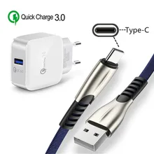 Кабель быстрой зарядки типа C для samsung galaxy A80 S8 S9 LG Stylo 5 Xiaomi mi A3 CC9e 8 lite Red mi Note 7 QC 3,0 быстрое зарядное устройство для телефона