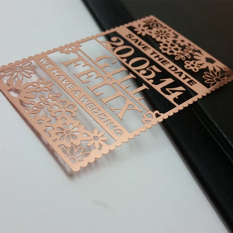 Горячая 85*54 мм гравированная розовая позолоченная металлическая визитная карточка из нержавеющей стали