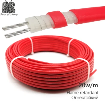 

7.2m PTFE 20w constant power parallel heating cable flame retardant roof Snow removal Water tank pipeline antifreeze Keep warm